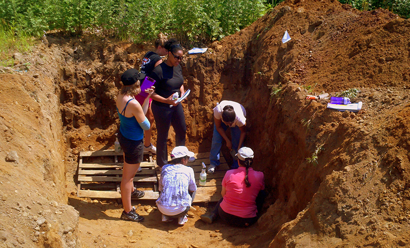 EPH students participate in hands on activities in the soil pits