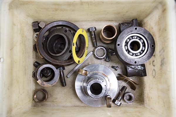Box of pump parts