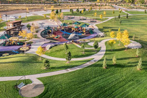 park and playground aerial view