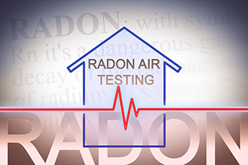 Graphic of house with the words Radon Air Testing on it